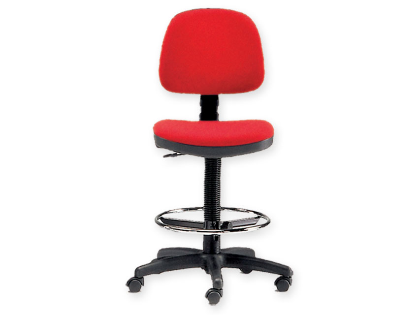 Krēsli, STOOL with backrest and ring- red