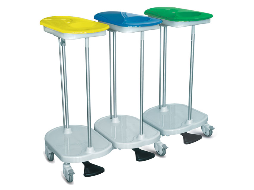 Netīrās veļas savākšanas ratiņi, Bag HOLDER TROLLEY foot operated - 3 bags