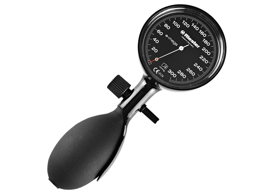 Mehāniskie ar divām caurulēm, E-MEGA SPHYGMOMANOMETER - black - adult