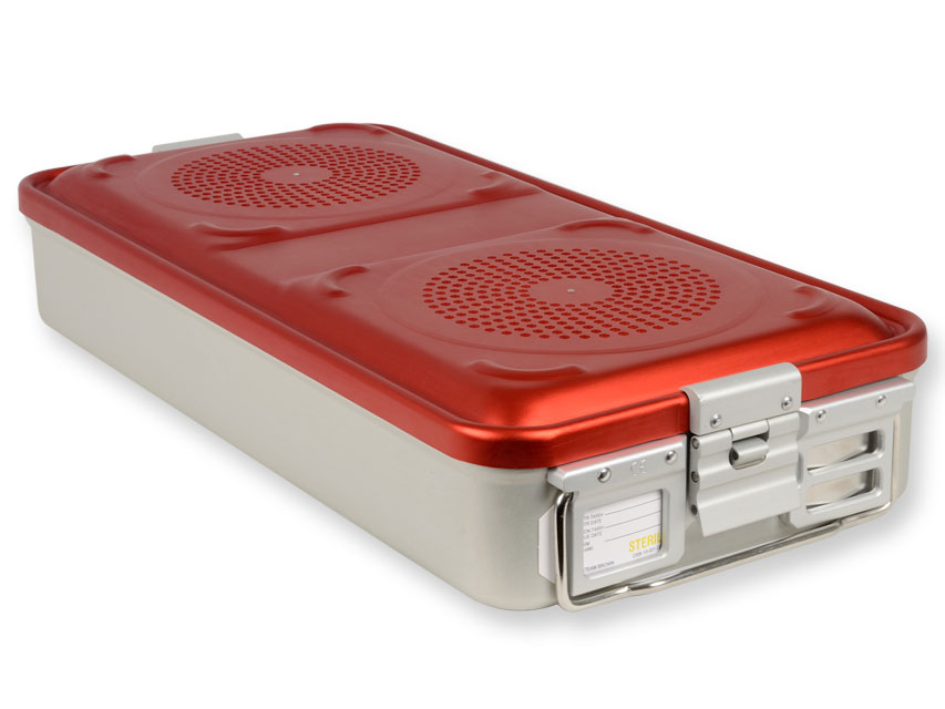 CONTAINER WITH FILTER large - red, Konteineris ar filtru-liels h 100 mm-sarkans