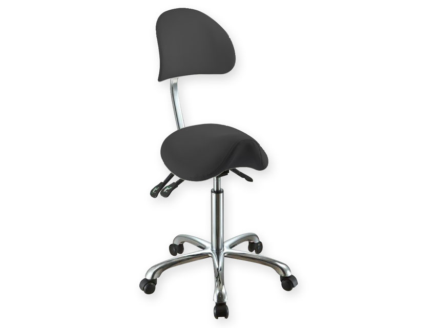 ERGO STOOL with backrest, Ergo krēsls ar muguras balstu-melns