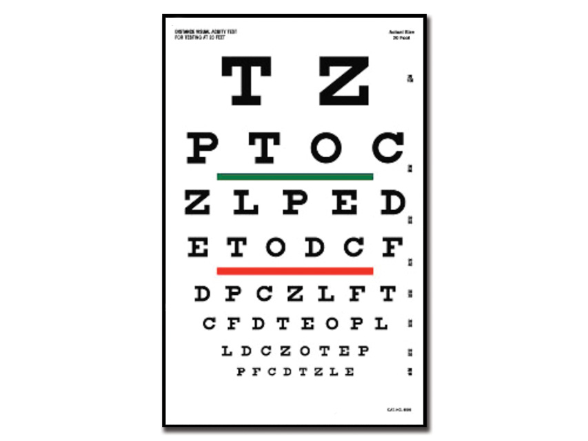 3 SNELLEN OPTOMETRIC CHART