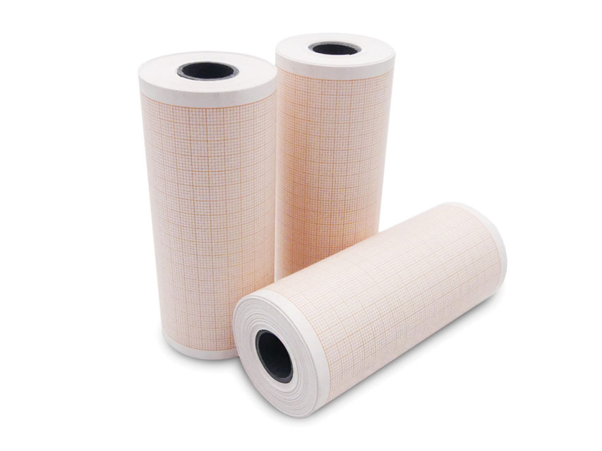 Ekg papīrs loksnēs, EKG termopapīrs 100x20 mm xm rullis - oražs režģis N10