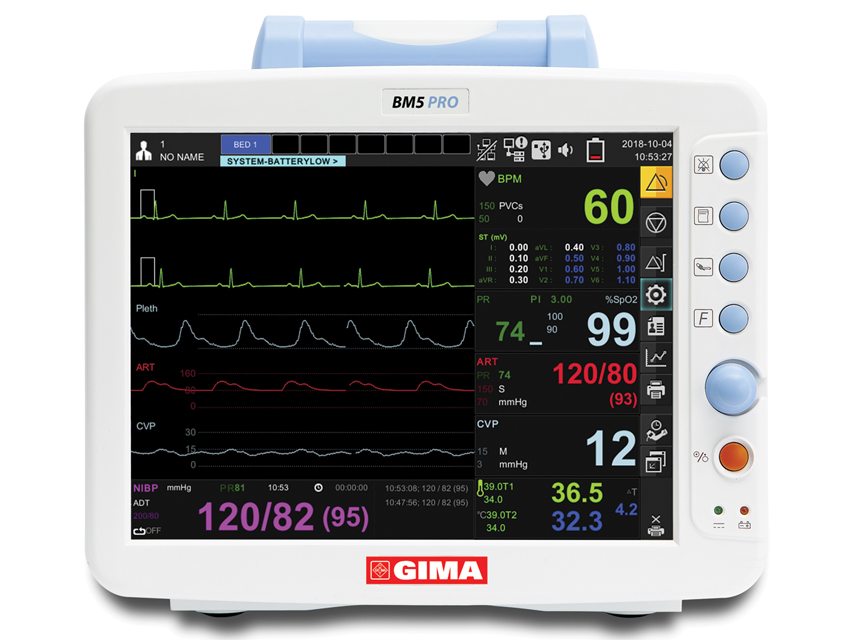 018P10 gima bm5 pro daudzparametru monitors ar skārienekrānu — 7 kanālu ekg