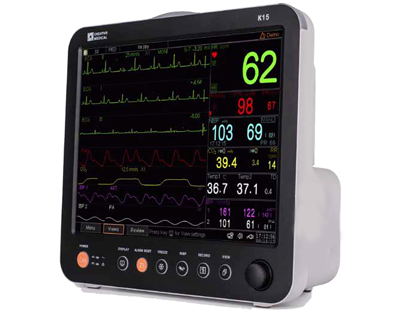 Pacientu monitorings, GIMA K15 TOUCHSCREEN 2 IBP  and  EtCO2 konfigurācija. MULTIPARAMETRU MONITORS