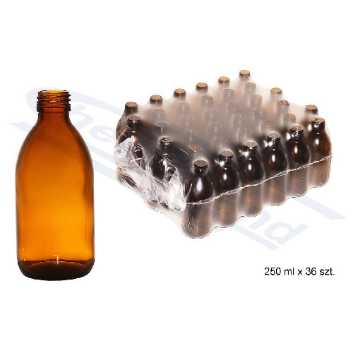 Stikla pudeles, tumša stikla, 250ml ar baltu vāciņu, N60