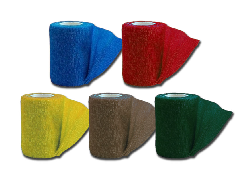 Dressing, medication (gauzes, plasters), COHESIVE NON WOVEN ELASTIC BANDAGE 4.5 m x 10 cm - 5 colours