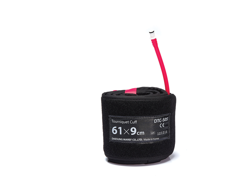 Pneumatic and digital tourniquets, NO PINCH SINGLE CUFF 61 x 9 cm - arm L or thigh S - red - spare