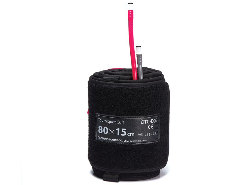Pneumatic and digital tourniquets, NO PINCH DOUBLE CUFF 80 x 15 cm - thigh M - red - spare