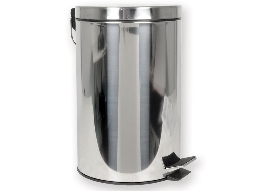 Outpatient clinic/ambulatory furniture, WASTE BIN 12 l with pedal - stainless steel