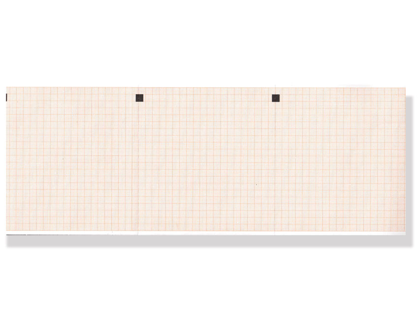 Thermic paper for ECG, ECG thermal paper 112x100 mm x300s pack - orange grid