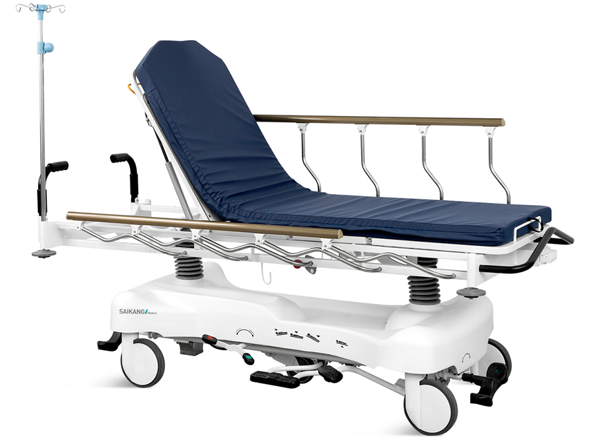Mehāniski regulējamas, HYDRAULIC ADJUSTABLE HEIGHT PATIENT TROLLEY with TR and RTR
