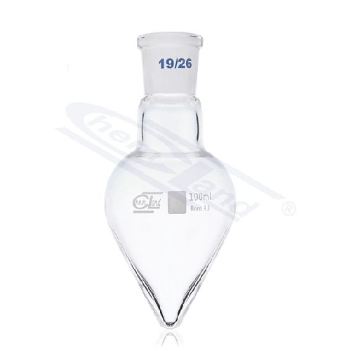 Kolba apaļa ar smailu galu, 25 ml , ar šlifu 14,5/23