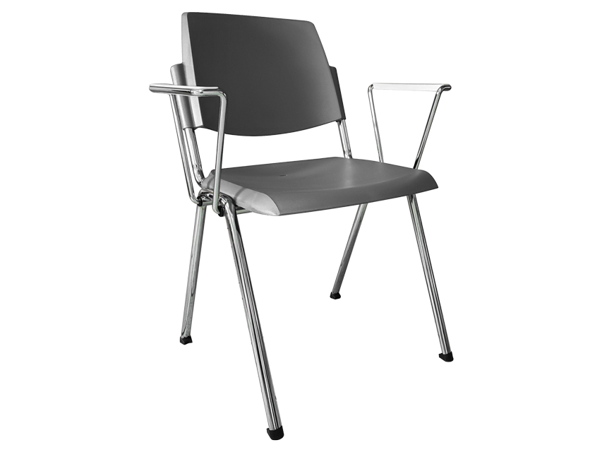 Chairs and stools, STACKABLE CHAIR with arms - grey