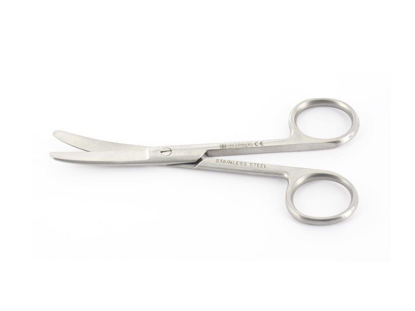 Izliektas šķēres - strupas/strupas, Šķēres ķirurģiskās N/T izliektas - strupas/strupas. 14.5cm