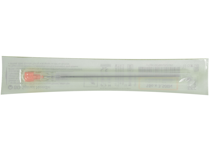 Mugurkaula anestēzijas adatas, BD Quincke adata 18g - 1.2x90 mm N25