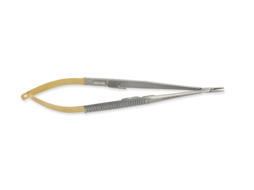 Gold castroviejo adatas turētājs-taisns- 14 cm - raupja tipa