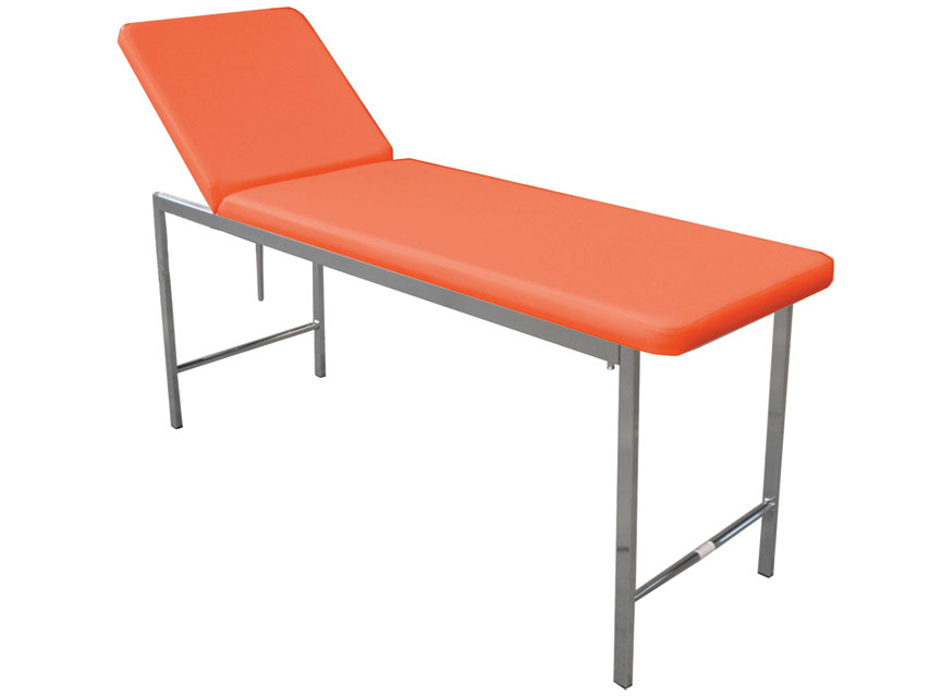 Mehāniski regulējamas, Classic EXAMINATION COUCH - chromed - apricot