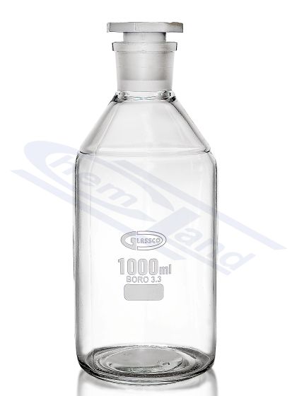 Pudeles BORO 3.3 ar rozetēm, Pudele BORO 3.3 WS SiO2>80,5 perc Glassco aizbāzni PP