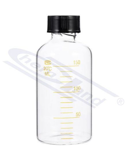 Pudeles ar skrūvējamu vāciņu, pudele ar skrūvējamu vāciņu un graduāciju 050ml BORO 3,3