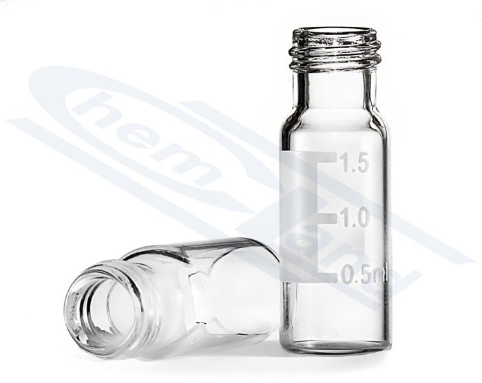 Vālītes 1,5ml ND9 caurspīdīgas, ar aprakstu, 11,6 x 32mm, iepakojumā 100gab CHEMLAND, flakons 1,5ml ND9 caurspīdīgs, ar aprakstu, 11.6 x 32mm, iepakojums 100 gab CHEMLAND