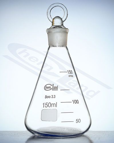 Koniskās kolbas biezas, konusveida kolba ar aizbāzni 00050ml smags ciets aizbāzniņš