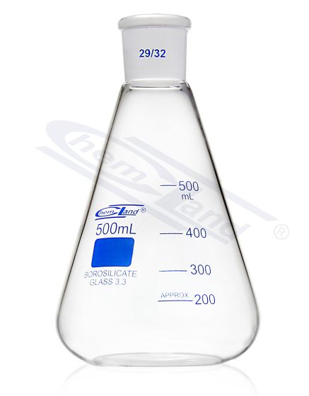 Koniskās kolbas biezas, Konusveida kolba NS . CHEMLAND NEW LINE
