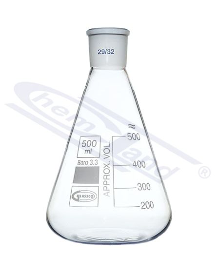 Koniskās kolbas biezas, Erlenmeijera koniskā kolba ar WS. 45/40 tilpums 05000ml GLASSCO