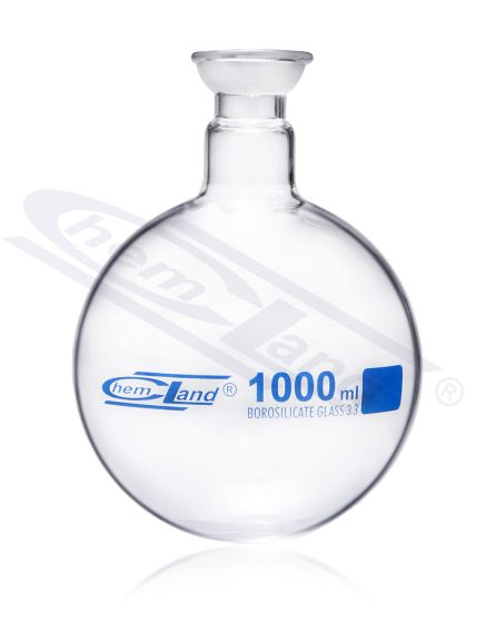 Kolbas ar apaļu dibenu biezas, Kolba ar apaļu dibenu 00500ml sfēriskā savienojuma CHEMLAND NEW LINE