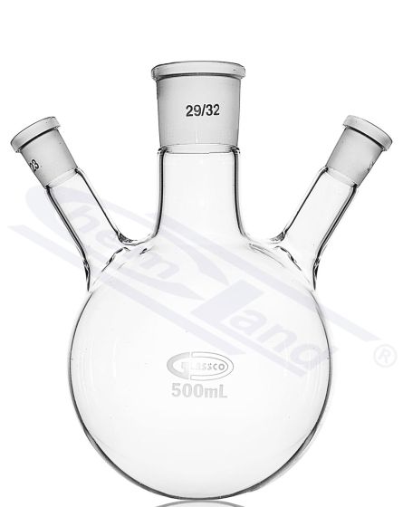 Kolbas ar apaļu dibenu biezas, Lodveida kolba 3 kakliņu slīps GLASSCO