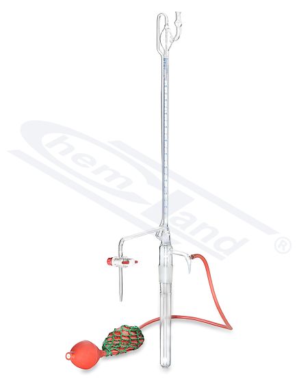 burettes, Automātiskā birete, CHEMLAND NEW LINE saskaņā ar Pellet CZECH 1x PTFE aizbīdnis Schellbach sloksne klase AS