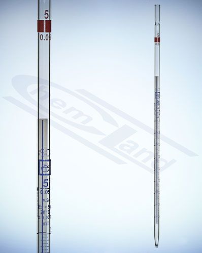 glass pipettes, graduēta pipete CZECH 1 klases AS Schellbach sloksne