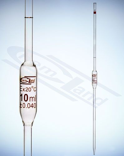 glass pipettes, mērinstrumenta pipete ar vienu zīmi 0,5ml cl.B CHEMLAND