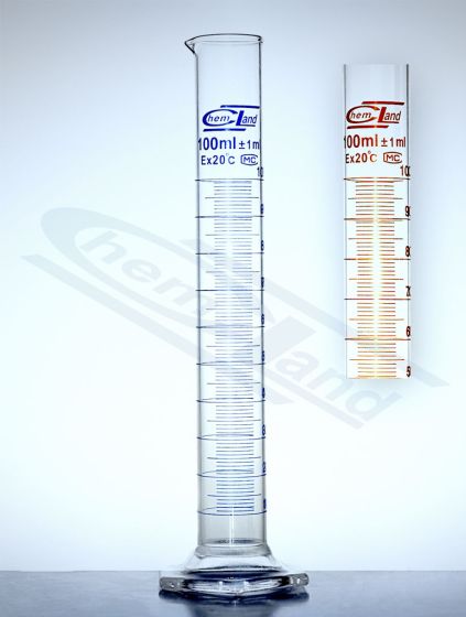 measuring cylinders, cilindrs cl.B brūna graduācija 0010 ml stikla sešstūrainais pamats