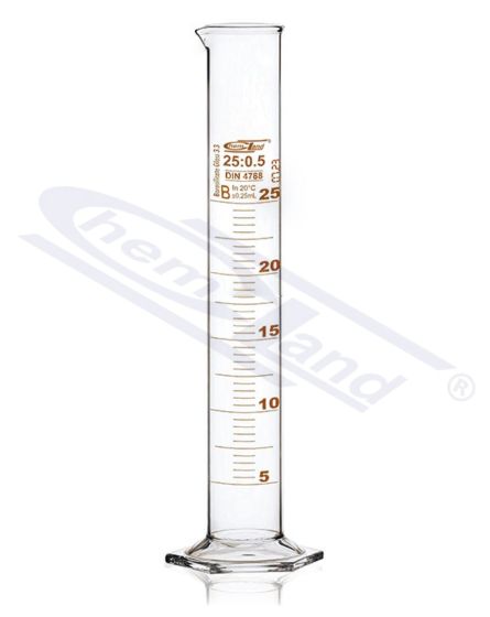 measuring cylinders, CHEMLAND NEW LINE BRONZE BRONZE 0250 ml mērcilindrs, sešstūra stikla kājiņa