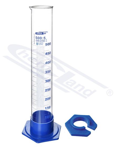 measuring cylinders, mērcilindrs CHEMLAND NEW LINE 0010ml cl. B PP bāze