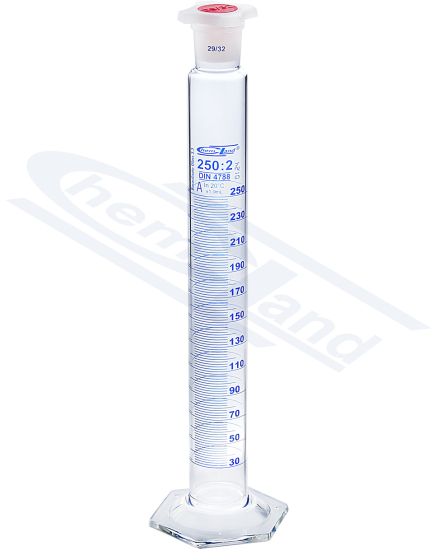 measuring cylinders, CHEMLAND NEW LINE mērcilindrs ar PP A klases aizbāzni CERTIFIKĀTS 0010ml