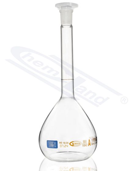 measuring flasks, INDIVIDUĀLI SERTIFICĒTA bronzas kolba, A klase 2000ml WS 29/32 GLASSCO