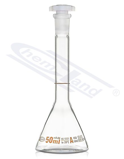 measuring flasks, mērkolba TRAPEZOIDAL 10ml - 10/19, brūna, A klases skala ar sertifikātu