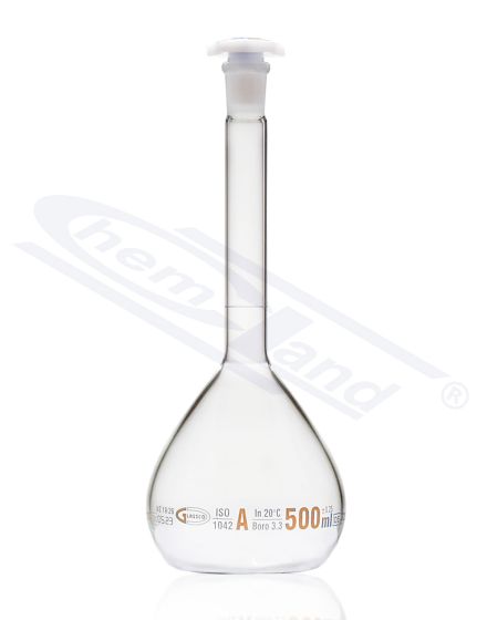 measuring flasks, mērkolba ar partijas sertifikātu, brūnā skala A klase 0100ml 12/21