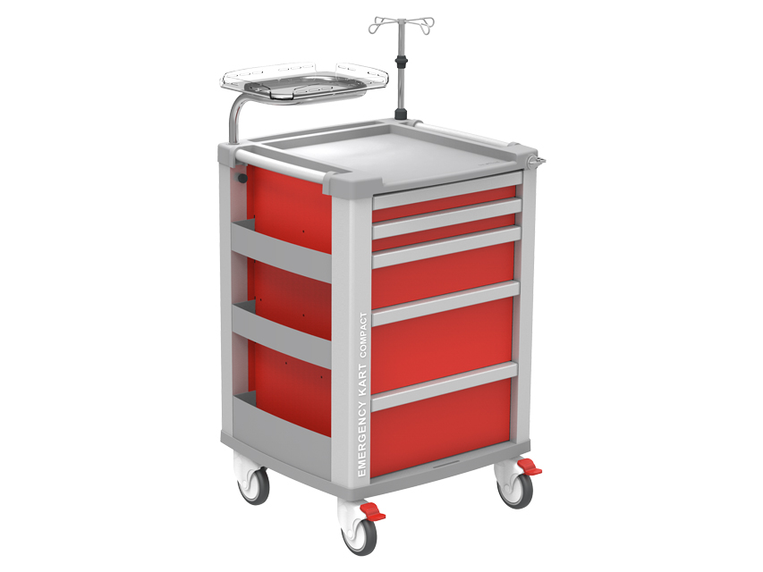 Ratiņi (galdiņi uz riteņiem), 6 EMERGENCY COMPACT KART - red