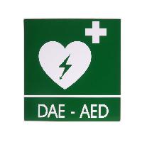 DAE-AED ALUMINIUM SIGN 29x36 cm for defibrillators