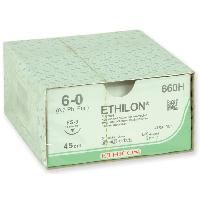 ETHICON ETHILON MONOFILAMENT SUTURES - gauge 6/0 needle 16 mm