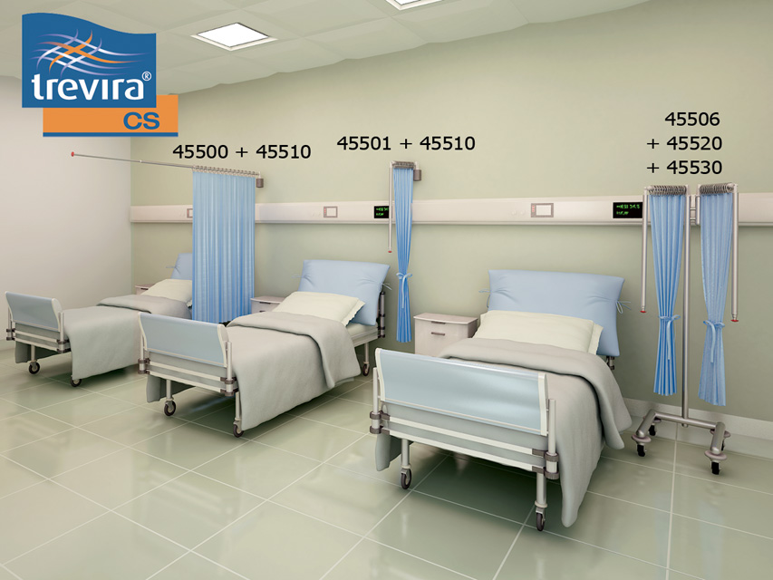 Screens and curtains, TREVIRA CURTAINS for trolley - short 175 x h145 cm - light blue