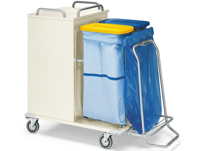 Netīrās veļas savākšanas ratiņi, Slēgts veļas ratiņš - krāsots tērauds