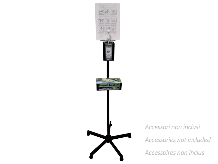 Dezinfekcijas turētāji, dozatori, Stends roku dezinfekcijas līdzekļa dozatoram un cimdiem.