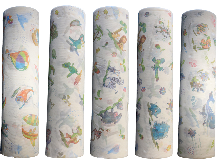 Papīra pārklāji, Mikroembosēts, līmēts 2 slāņu pediatriskais gultas papīra ruļlis - 46m x 50cm