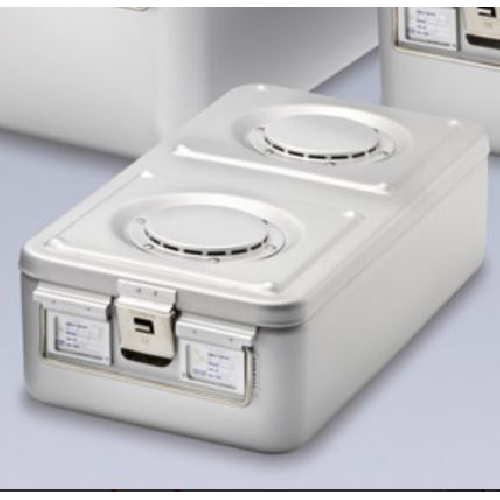 Sterilizācijas trauki, Alumīnija konteineri ar 1 vārstu, pelēki