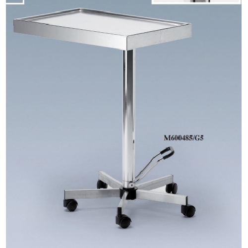 Instrumentu galdiņi, Hidraulisks Mayo tipa galdiņš ar kājas pedāli, paplāte 70x45x1,7h cm (5 riteņu pamatne)