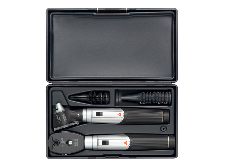 Dermatoskopi Heine, HEINE MINI 3000 LED tiešā otoskopa un oftalmoskopa komplekts.Melns.D-872.11.021